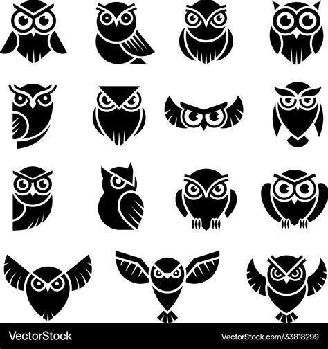 Bird logo wild owl knowledge symbols Royalty Free Vector