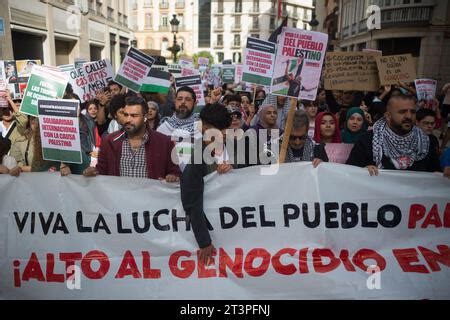 Malaga Espagne Octobre On Voit Des Manifestants Tenant Un