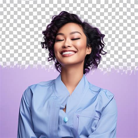 Premium Psd Neonatologist With Kinky Hair Wistful Asian Woman Poses