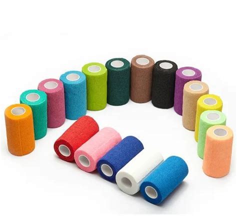 Medical Wound Dressing Red Blue Line Elastic Crepe Bandage China