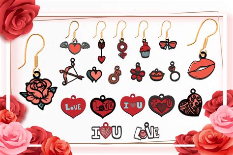 Valentine Earrings Svg Heart Earring Svg Graphic By Svgproplus