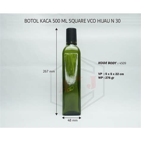 Jual Botol Kaca Square Botol Vco Botol Kaca Kotak Madu Sirup 150 Ml 250