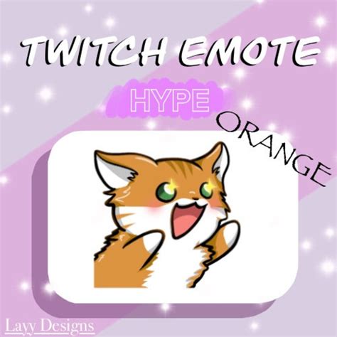 Twitch Emote Hype Orange Cat Etsy