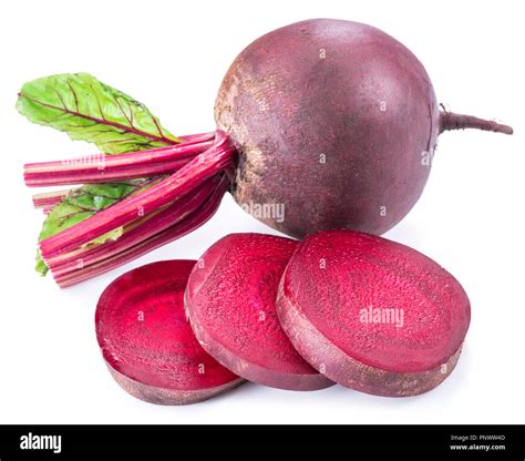 Red Beet Or Beetroot With Slices On White Background Stock Photo Alamy