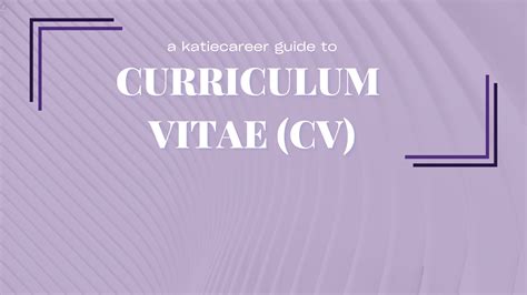 Curriculum Vitae Cv Katiecareer Virtual Career Center