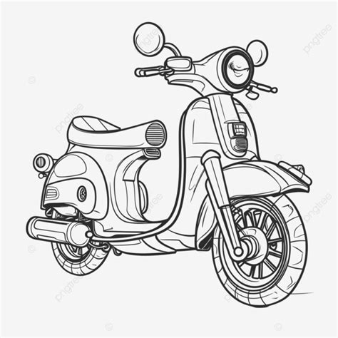 Disegno Di Ciclomotore Vespa Per Schizzi Di Contorno Per Adulti E