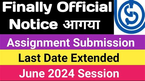 Ignou Assignment Submission Last Date Extended June Session