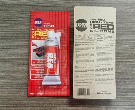 Jual Lem High Temp Red Silicone USA 650 70gr Sealent Paking Gasket