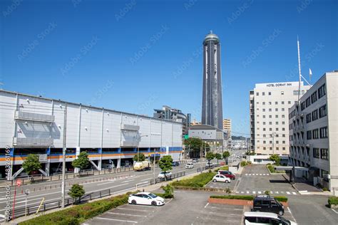 Shimonoseki, Yamaguchi / Japan - Aug 14 2020 : .Cityscape Shimonoseki ...