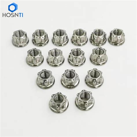 Customized Titanium Flange Nuts M6 Baoji HOSN Titanium Co Ltd