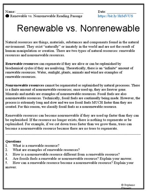 Renewable Vs Nonrenewable Energy Sources Worksheets Teach Starter