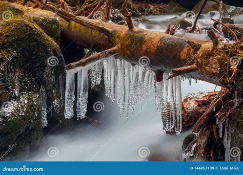 Waterfall Satinske Vodopady - CHKO Beskydy Stock Image - Image of green ...