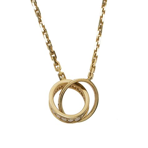 Cartier Love 2 Hoops Diamonds Gold Chain Necklace Cartier Tlc