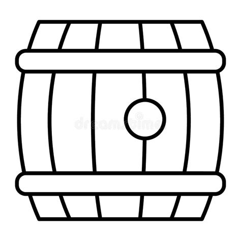 L Nea Fina Icono Del Barril De Cerveza Ejemplo De Madera Del Vector Del