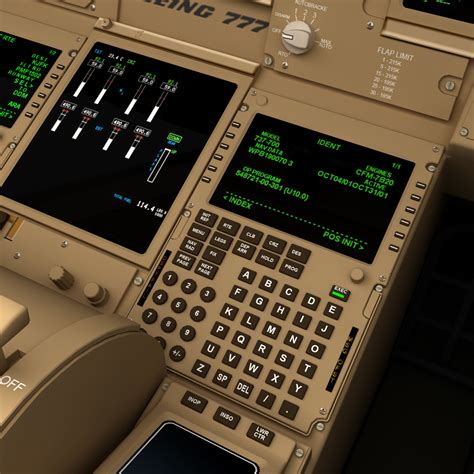 realistic boeing 777 cockpit 3d lwo