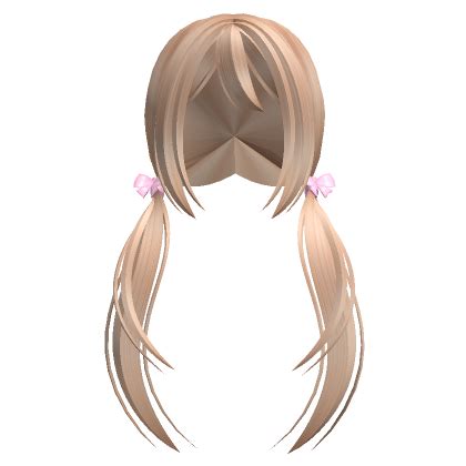 Blonde Harajuku Pigtails W Pink Bows Roblox