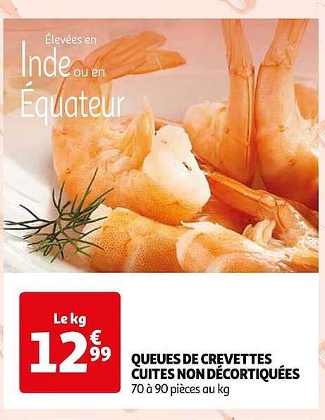 Promo Queues De Crevettes Cuites Non D Cortiqu Es Chez Auchan