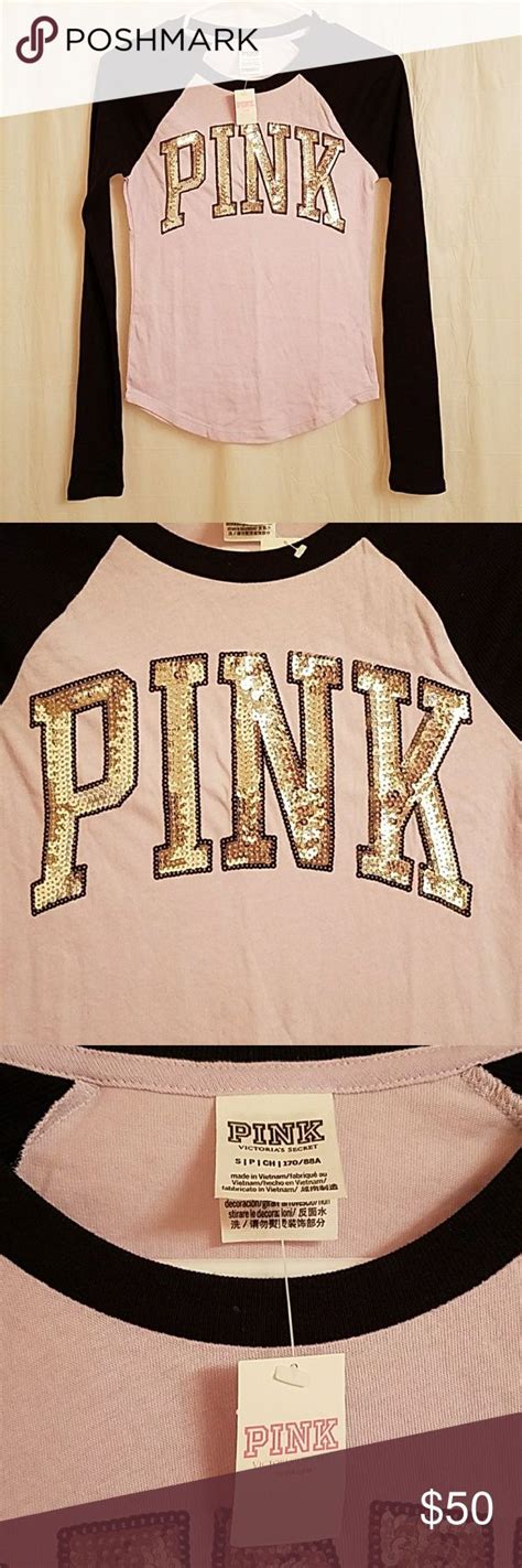 NWT Victoria S Secret PINK Bling Long Sleeve Top Long Sleeve Tops