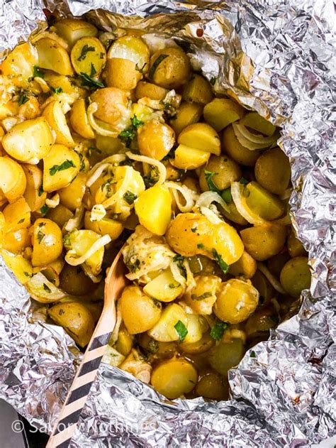 Cheesy Campfire Potatoes Recipe Savory Nothings