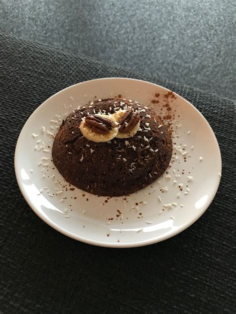 Mug Cake Van 20 Gr Kokosmeel 1 Banaan 2 Eieren En Cacao Kokosmeel