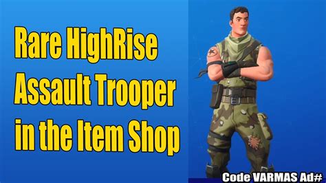 Buying Rare Highrise Assault Trooper Back In Fortnite Item Shop Youtube