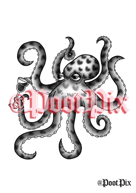 Giant Octopus Tattoo Drawing