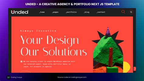 Unded A Creative Agency Portfolio Next JS Template Coding Torque