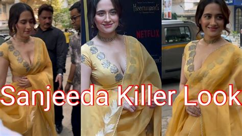 Sanjeeda Shaikh Glowing In Yellow Sanjeeda Flaunting Major Cleavage