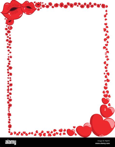 El Amor De San Valentín Decorativo Corazones Y Besos Marco O Borde Imagen Vector De Stock Alamy