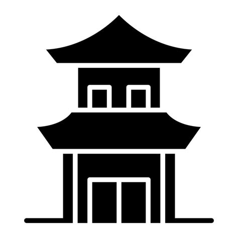 Chinese House Glyph Icon Vector Art At Vecteezy