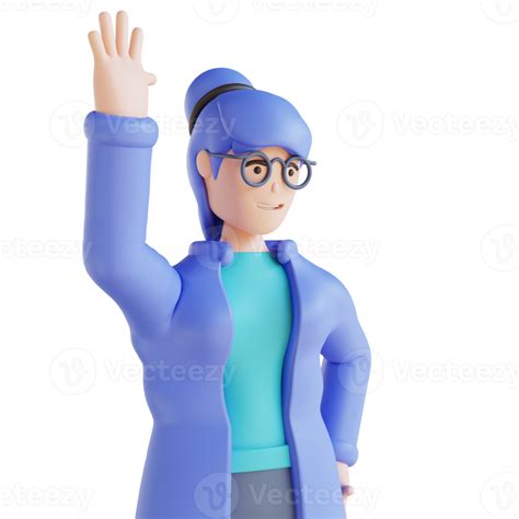 3d Illustration Of People Waving Hand 12097860 Png