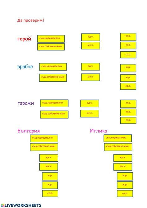 Съществителни имена interactive worksheet | Live Worksheets