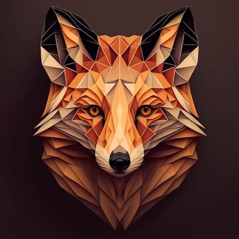 Premium Ai Image Polygonal Fox In A Forest Digital Origami Colorful