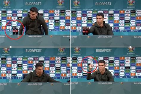 Cristiano Ronaldo Removes Coca Cola Bottles Placed On Table During Euro