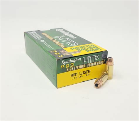 Remington 9mm Luger Ammunition High Terminal Performance Rtp9mm1 115 Grain Jacketed Hollow Point