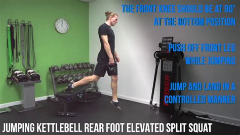 Jumping Kettlebell Rear Foot Elevated Split Squat YouTube