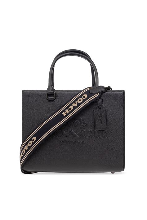 Coach Logo Detailed Tote Bag In Black | ModeSens