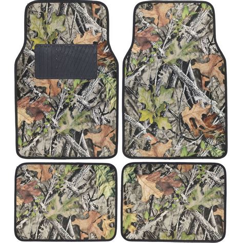 BDK Camo Floor Mats 4 Piece Full Set For Car Truck Van Rubber Backing