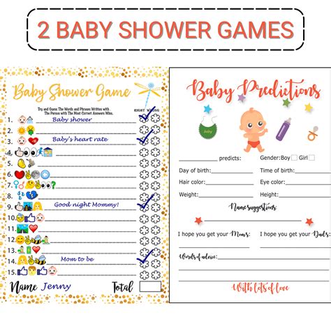 LotUSA Baby Shower Games, Funny Gender Neutral Trivia and Guessing