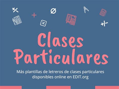 Plantillas Para Carteles De Clases Particulares