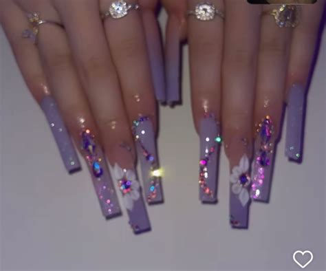 Pin By Ash On Claws Purple Acrylic Nails Long Square Acrylic Nails