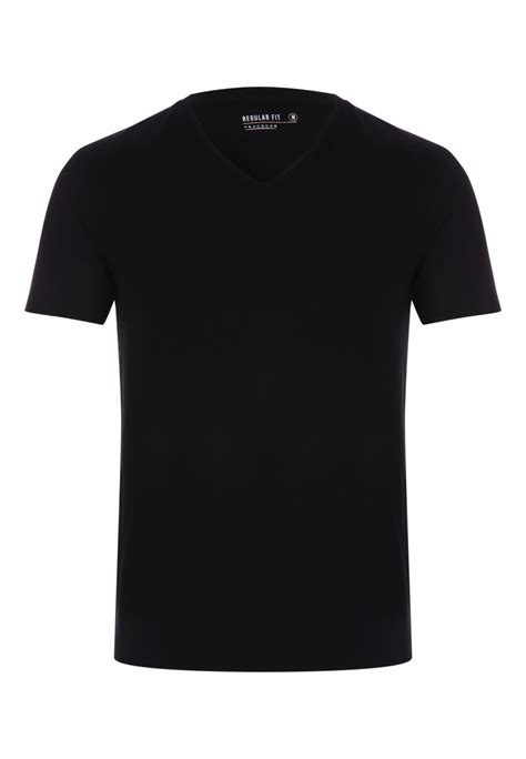 Mens Black V Neck T Shirt Peacocks