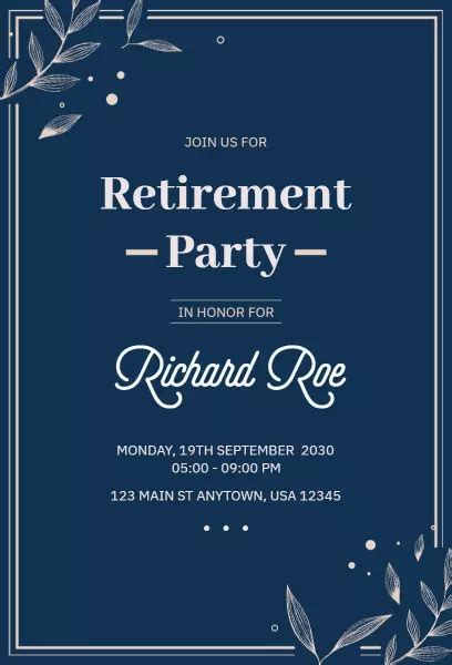 Retirement Party Invitation Templates Customize And Download Free