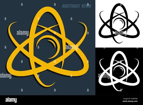 Abstract Atom Icon Electrons Revolve Around Proton In Orbits Nuclear