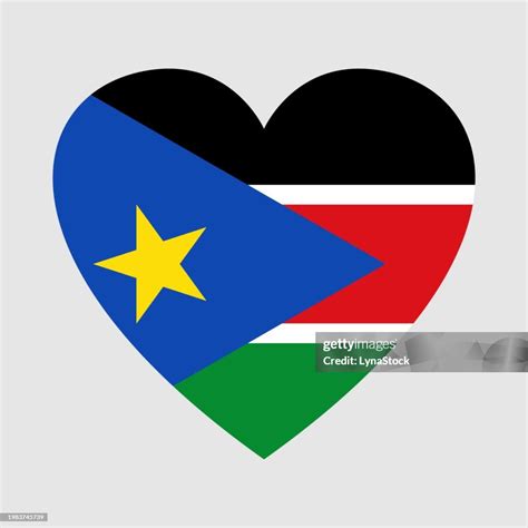 National Flag Of South Sudan Heart Shape High Res Vector Graphic