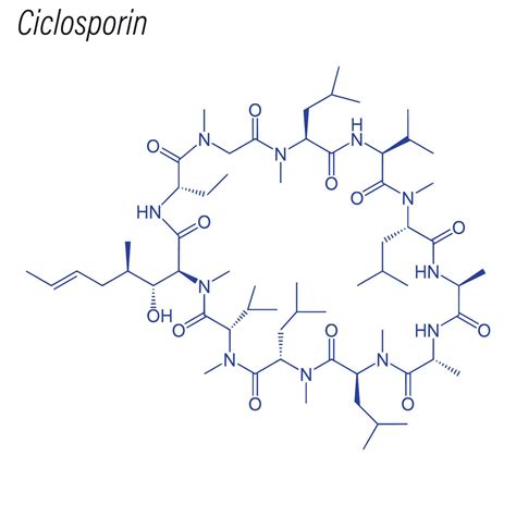 Vector Skeletal formula of Ciclosporin. 6740380 Vector Art at Vecteezy