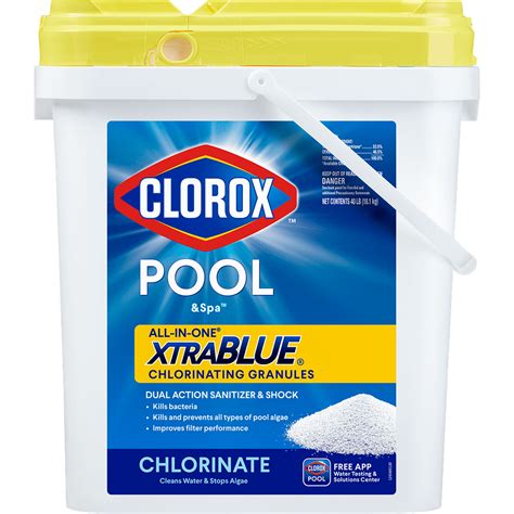 Clorox Poolandspa All In One Xtrablue Pool Chlorinating Granules 40 Lbs