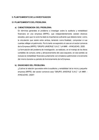 Planteamiento Del Problema Pdf