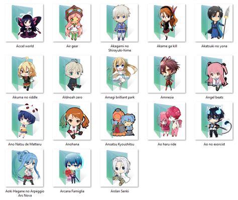 Anime folder icon pack (A) by ColourfulKiwi on DeviantArt