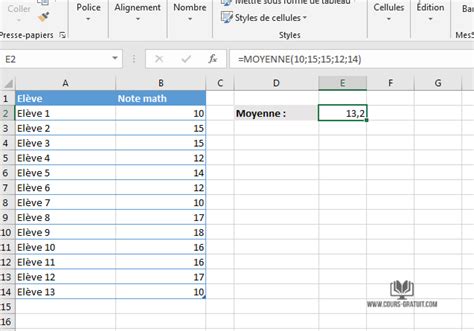 Excel Calculer La Moyenne Moyenne Moyenne Si Moyenne Si Ens